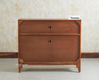 Manhattan Solid Wood Shoe Rack Two Door Furniselan Brown Finish