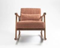Margaret Wooden Rocking Chair Dusty Rose brown