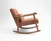 Margaret Wooden Rocking Chair Dusty Rose brown