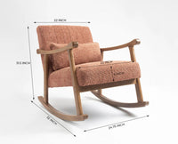 Margaret Wooden Rocking Chair Dusty Rose brown