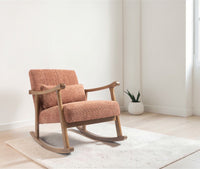 Margaret Wooden Rocking Chair Dusty Rose brown