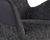 Marlow Swivel Fabric Dining Chair with Metal Legs - Charcoal Grey 