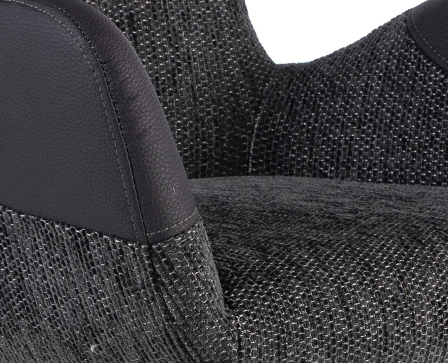 Marlow Swivel Fabric Dining Chair with Metal Legs - Charcoal Grey 