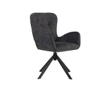Marlow Swivel Fabric Dining Chair with Metal Legs - Charcoal Grey 