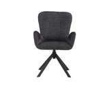 Marlow Swivel Fabric Dining Chair with Metal Legs - Charcoal Grey 
