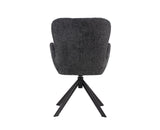 Marlow Swivel Fabric Dining Chair with Metal Legs - Charcoal Grey 