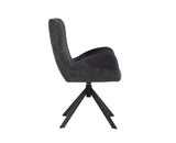 Marlow Swivel Fabric Dining Chair with Metal Legs - Charcoal Grey 
