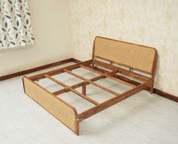 Maui Solid Mango Wood King Size Bed Natural Oak