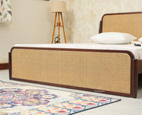 Maui Solid Mango Wood King Size Bed Grey Finish
