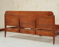 Maui Solid Mango Wood King Size Bed Brown Finish