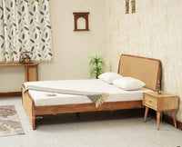 Maui Solid Mango Wood King Size Bed Natural Oak