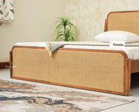 Maui Solid Mango Wood King Size Bed Natural Oak