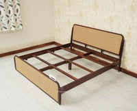 Maui Solid Mango Wood King Size Bed Grey Finish