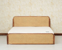 Maui Solid Mango Wood King Size Bed with Storage Trolly Natural Oak