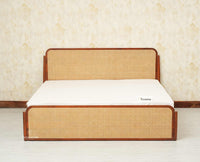 Maui Solid Mango Wood King Size Bed with Storage Trolly Brown Finish