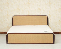 Maui Solid Mango Wood King Size Bed with Storage Trolly Grey Finish