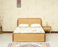 Maui Solid Mango Wood Queen Size Bed Natural Oak