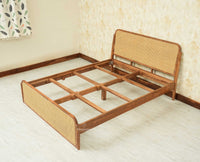 Maui Solid Mango Wood Queen Size Bed Natural Oak