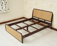 Maui Solid Mango Wood Queen Size Bed Grey Finish
