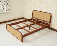 Maui Solid Mango Wood Queen Size Bed Brown Finish