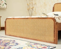 Maui Solid Mango Wood Queen Size Bed Natural Oak
