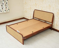 Maui Solid Mango Wood Queen Size Bed Brown Finish