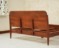 Maui Solid Mango Wood Queen Size Bed Brown Finish