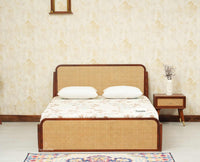 Maui Solid Mango Wood Queen Size Bed Natural Oak