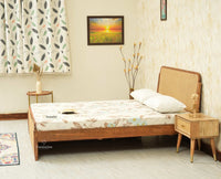 Maui Solid Mango Wood Queen Size Bed Natural Oak