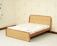 Maui Solid Mango Wood Queen Size Bed Natural Oak