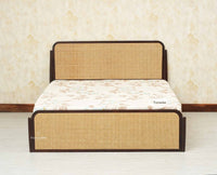 Maui Solid Mango Wood Queen Size Bed with Storage Trolly Grey Finish