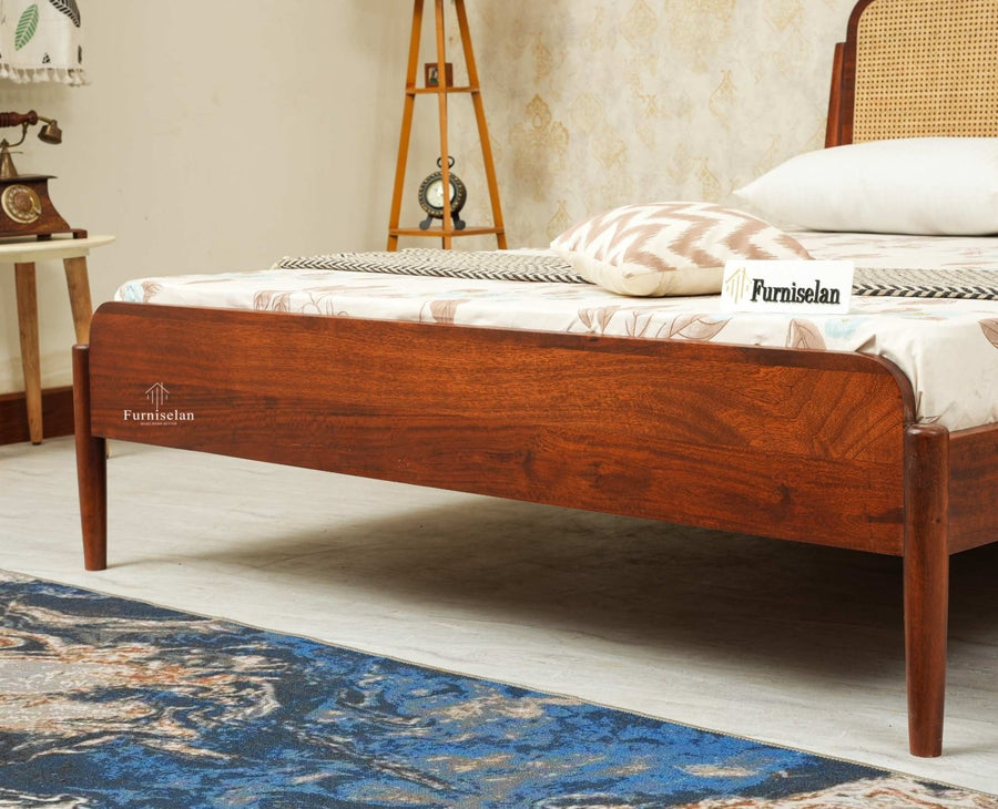 Maui Wooden King Size Bed Brown Finish
