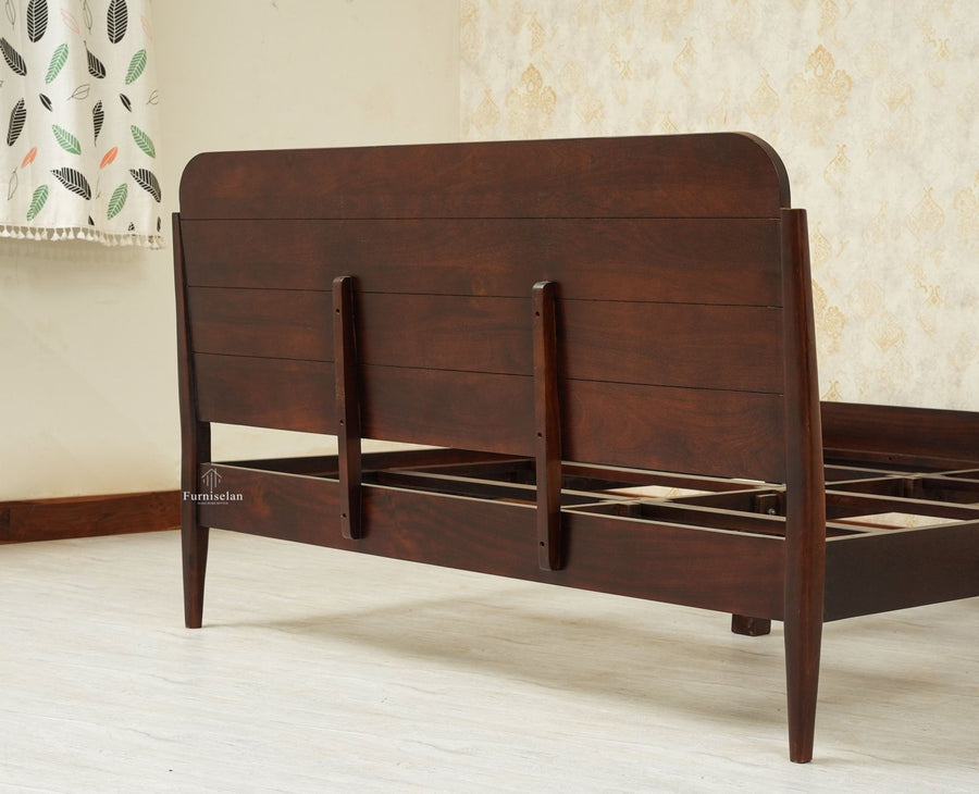 Maui Wooden King Size Bed Grey Finish