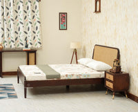 Maui Wooden King Size Bed Grey Finish