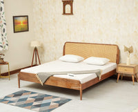 Maui Wooden King Size Bed Natural Oak