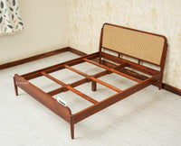 Maui Wooden King Size Bed Brown Finish