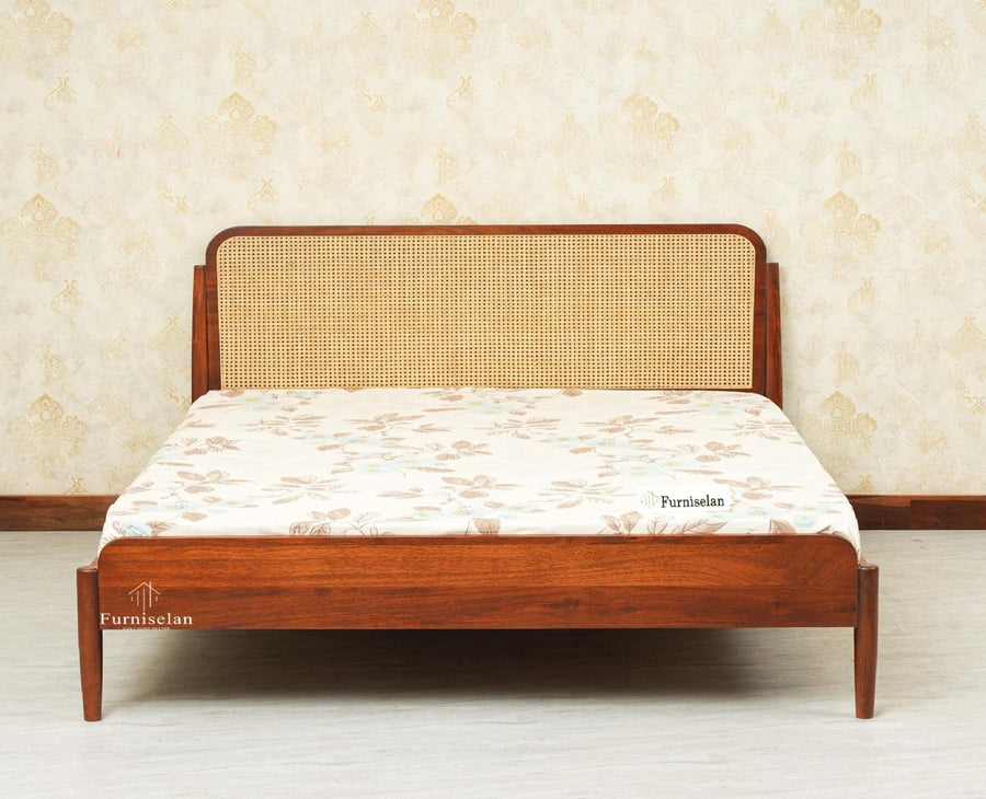 Maui Wooden King Size Bed Brown Finish