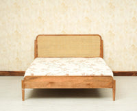 Maui Wooden Queen Size Bed Natural Oak Finish