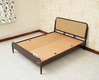 Maui Wooden Queen Size Bed Grey Finish
