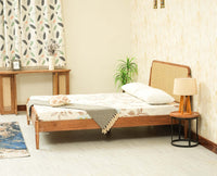 Maui Wooden Queen Size Bed Natural Oak Finish