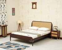 Maui Wooden Queen Size Bed Grey Finish