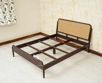 Maui Wooden Queen Size Bed Grey Finish