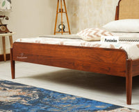 Maui Wooden Queen Size Bed Brown Finish