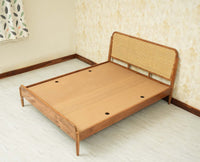 Maui Wooden Queen Size Bed Natural Oak Finish