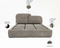 Mayfair Queen Size Upholstered Bed- Boucle Furniselan Grey