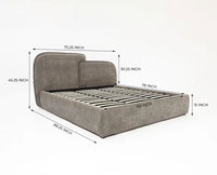 Mayfair Queen Size Upholstered Bed- Boucle Furniselan Grey