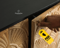 Mayur Wooden Large Sideboard Cabinet-Four Door Furniselan Natural Finish