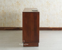 Mayur Wooden Large Sideboard Cabinet-Four Door Furniselan Brown Finish