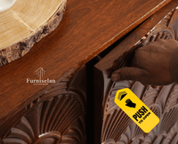 Mayur Wooden Sideboard Cabinet-Two Door Furniselan Brown Finish