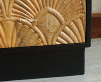 Mayur Wooden Sideboard Cabinet-Two Door Furniselan Natural Finish